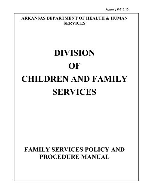 dcfs policies and procedures manual state of arkansas
