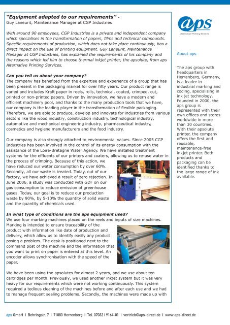 Cpg Aps Alternative Printing Services