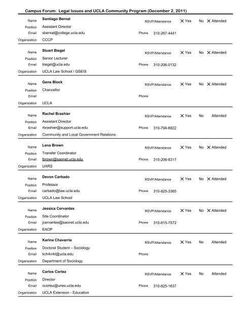 Campus Forum: Legal Issues and UCLA Community Program (December 2 ...