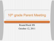Junior Parent Meeting - Round Rock ISD Schools