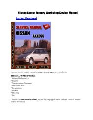 Nissan Axxess Factory Workshop Service Manual