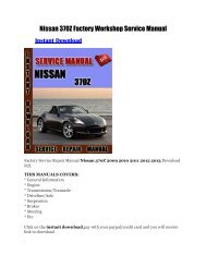 Nissan 370Z Factory Workshop Service Manual
