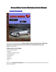 Nissan Altima Factory Workshop Service Manual