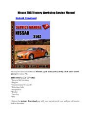 Nissan 350Z Factory Workshop Service Manual