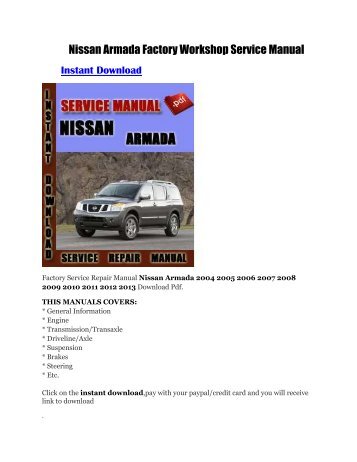 Nissan Armada Factory Workshop Service Manual