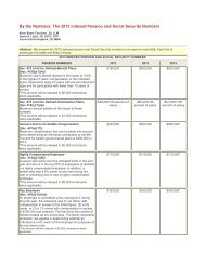 By the Numbers: The 2013 Indexed Pension and Social Security ...