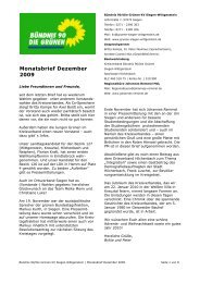 Monatsbrief Dezember 2009 - Die Grünen Siegen-Wittgenstein
