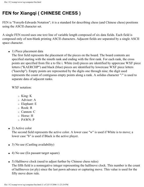 FEN (Forsyth-Edwards Notation) - Chess Terms 