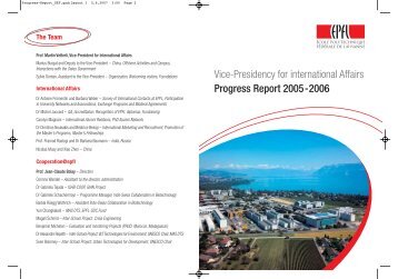 International Affairs - Relations Internationales - EPFL