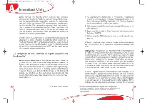 International Affairs - Relations Internationales - EPFL