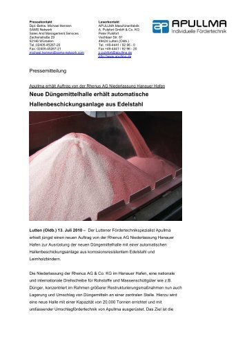 Download [PDF] - Apullma Maschinenfabrik A. Pulsfort Gmbh & Co ...