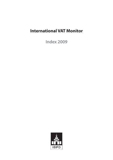 International VAT Monitor Index 2009 - empcom.gov.in