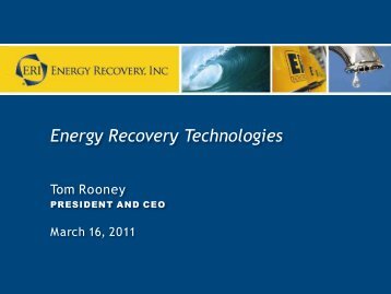 Energy Recovery Technologies