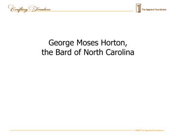 George Moses Horton, the Bard of North Carolina - Crafting Freedom