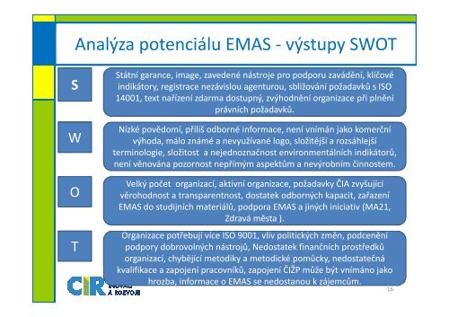 Environmentální management a certifikace EMAS - M. Krčma