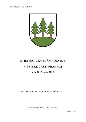 STRATEGICKÝ PLÁN ROZVOJE MĚSTSKÉ ČÁSTI PRAHA 21