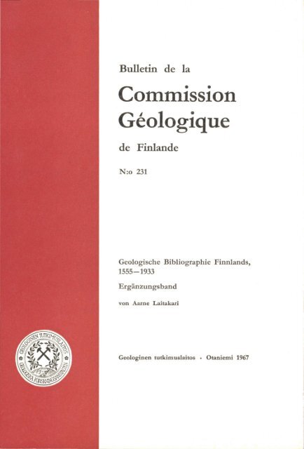 Commission Geologique - arkisto.gsf.fi