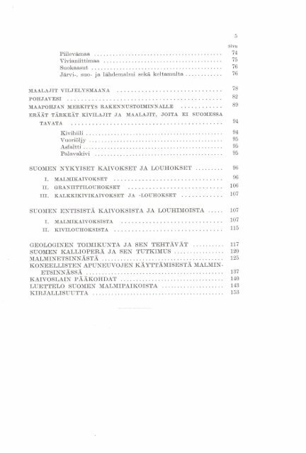 suomen malmit, hyodylliset mineralit, kivet ja maala jit - arkisto.gsf.fi