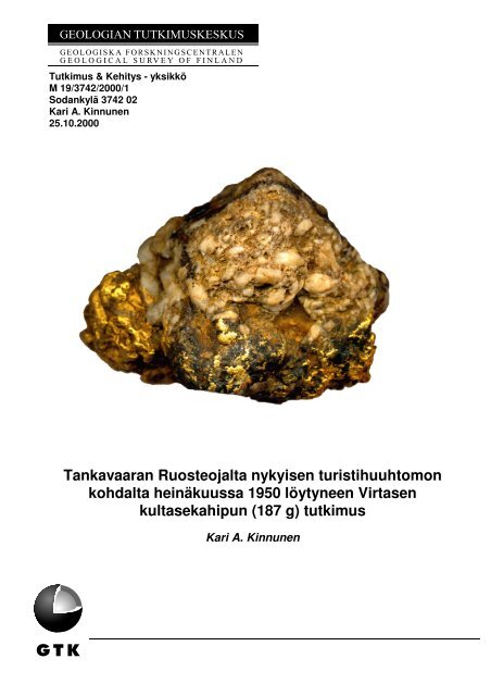 Raportti - arkisto.gsf.fi - Geologian tutkimuskeskus