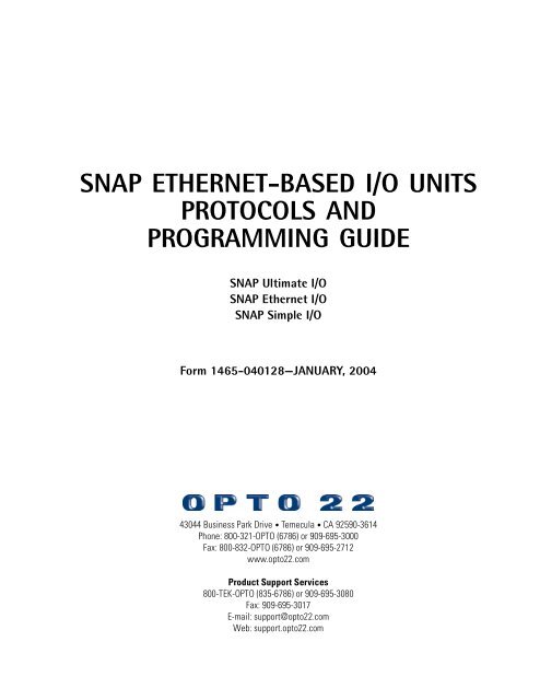 OPTO 22 ETHERNET I/O type Snap-b3000-Enet 
