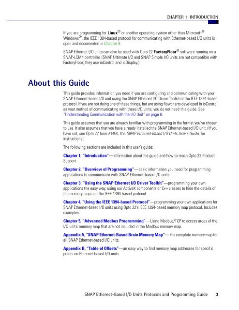 snap ethernet-based i/o units protocols and programming guide