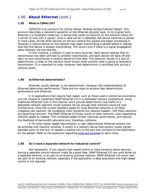 pdf - Opto 22 SNAP Ethernet I/O Frequently Asked Questions (FAQ)