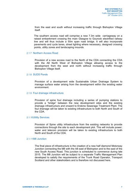 BAE SYSTEMS PLC ROF BISHOPTON Traffic Management Plan