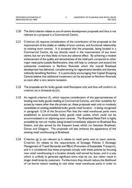 Assessment of Planning and Retail Issues - Renfrewshire Council