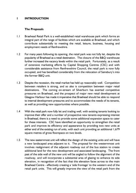 Assessment of Planning and Retail Issues - Renfrewshire Council