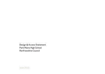 Design & Access Statement - Renfrewshire Council