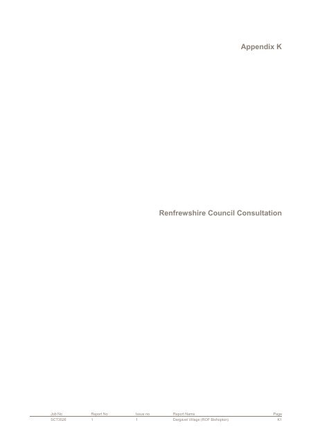 Traffic Assessment - Renfrewshire Council