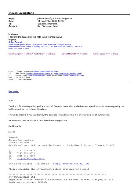 Traffic Assessment - Renfrewshire Council