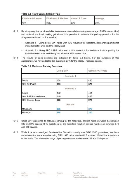 Traffic Assessment - Renfrewshire Council