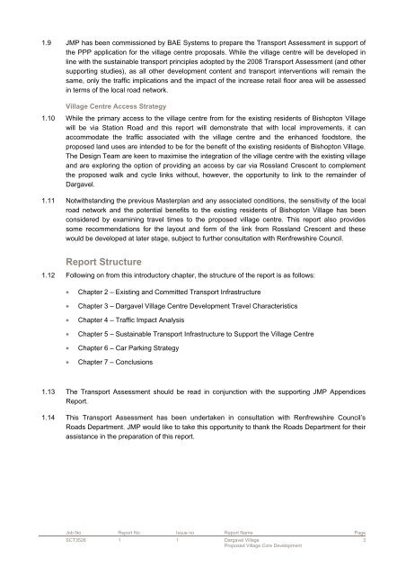 Traffic Assessment - Renfrewshire Council