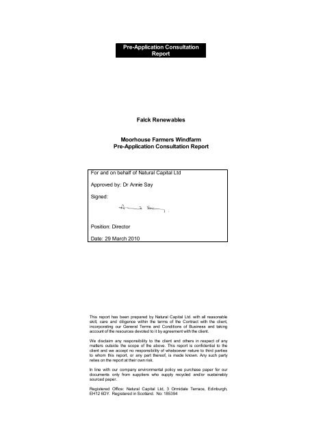 Proposed Moorhouse Farmers Windfarm - Renfrewshire Council