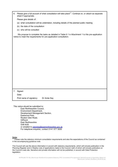 Proposed Moorhouse Farmers Windfarm - Renfrewshire Council