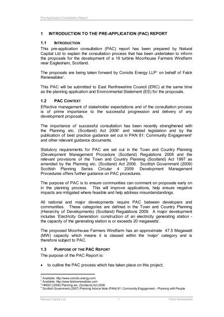 Proposed Moorhouse Farmers Windfarm - Renfrewshire Council