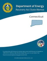 Connecticut Recovery Act State Memo - U.S. Department of Energy