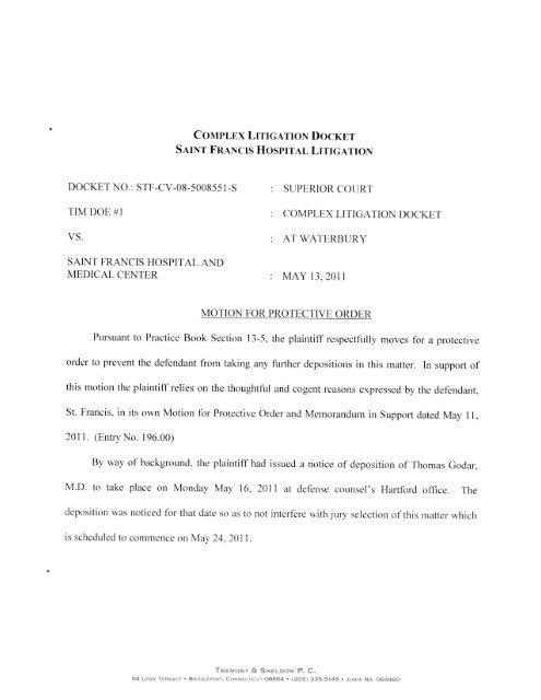 5-13-11 Motion for Protective Order (2).pdf - Blogs.courant.com