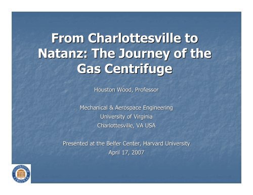 From Charlottesville to Natanz: The Journey of the Gas Centrifuge