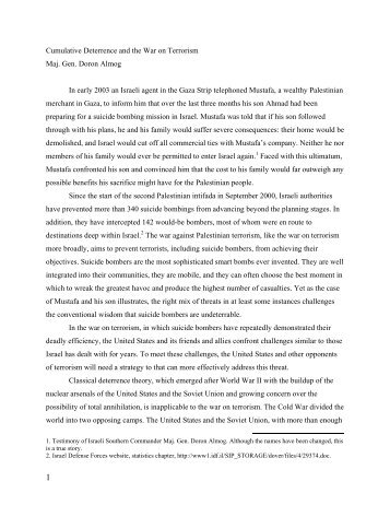Cumulative Deterrence and it's implementations to the War against ...