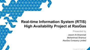 Real-time Information System (RTIS) High Availability ... - OSIsoft