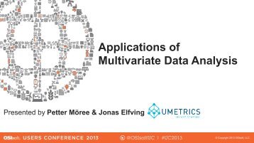 Applications of Multivariate Data Analysis - OSIsoft