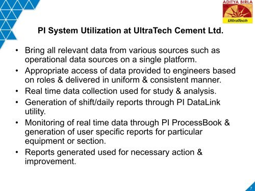 Applying PI System – For Improving Process Condition ... - OSIsoft