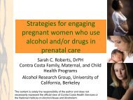 Engaging pregnant women who use alcohol and drugs in prenatal ...