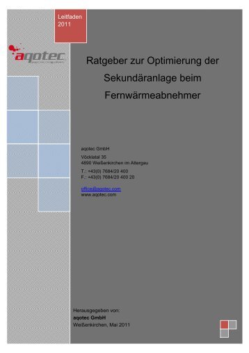 2. DIE OPTIMIERUNG BEIM ABNEHMER - aqotec.com