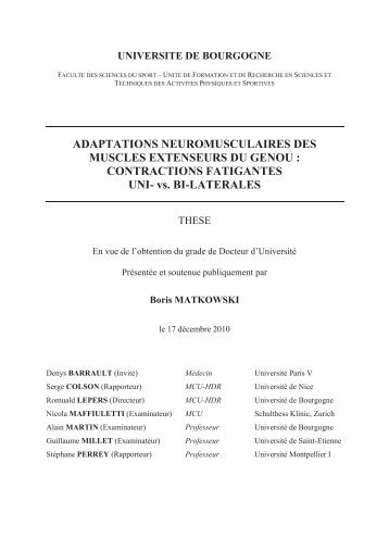 Boris MATKOWSKI - Université de Bourgogne