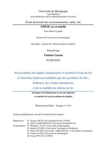 THÈSE en co-tutelle - Université de Bourgogne