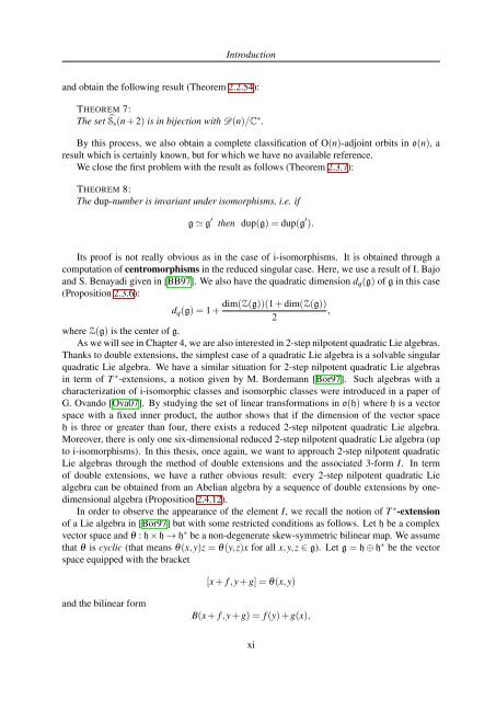 TH`ESE A NEW INVARIANT OF QUADRATIC LIE ALGEBRAS AND ...