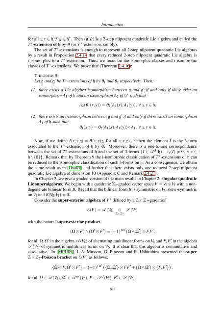 TH`ESE A NEW INVARIANT OF QUADRATIC LIE ALGEBRAS AND ...